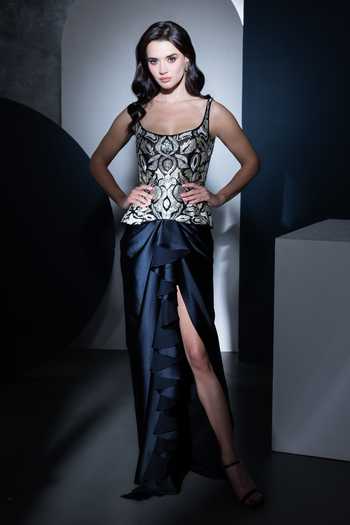 Ritika Mirchandani Mila Metal Embroidered Corset & Skirt Set 