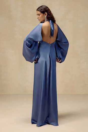 Rinessa Powder Blue Cold Shoulder Kaftan 
