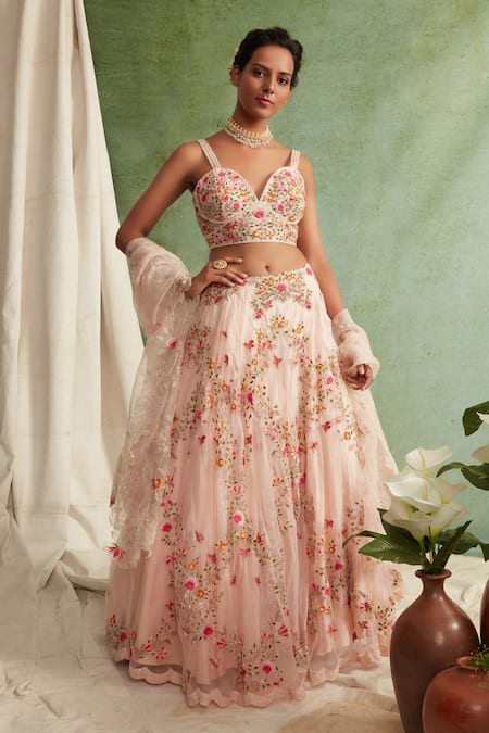 Priyanka Jain Organza Embroidered Bridal Lehenga Set 