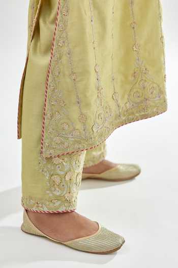 Kora Green , Chanderi, , Embroidery, Gota Dori Kurta Set at Aza Fashions Kora_Green , Chanderi, , Embroidery, Gota Dori Kurta Set _at_Aza_Fashions