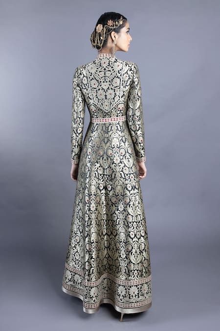 Abhishek Gupta Embroidered Long Jacket Set 