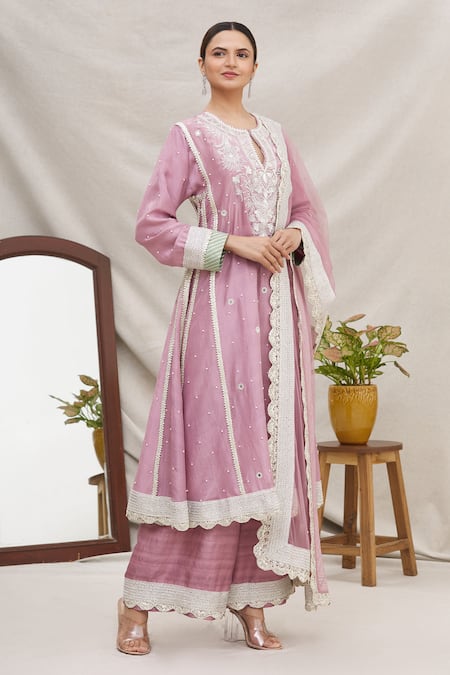 Ekta Singh Silk Anarkali Set 