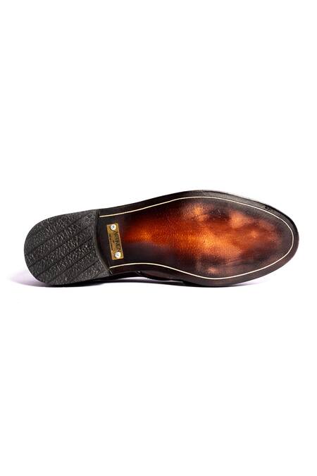 Shop Artimen Brown Leather Breshawari Loafers Online at Aza Fashions Shop_Artimen_Brown Leather Breshawari Loafers _Online_at_Aza_Fashions