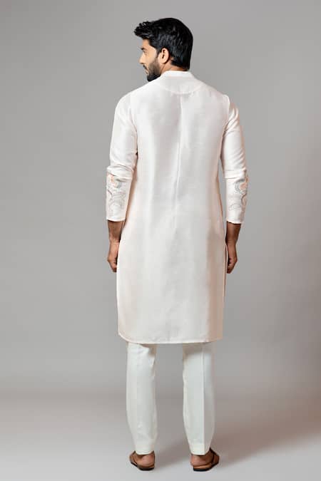 PAARSH Silk Embroidered Kurta Set 