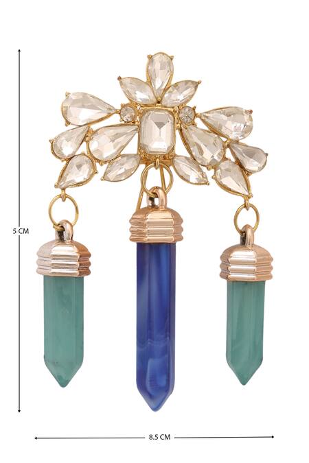 Buy_AE-Tee_Gold Plated Crystal Chandelier Earrings _Online_at_Aza_Fashions