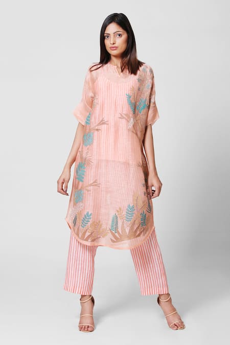 Oja Linen Silk Kurta & Pant Set 