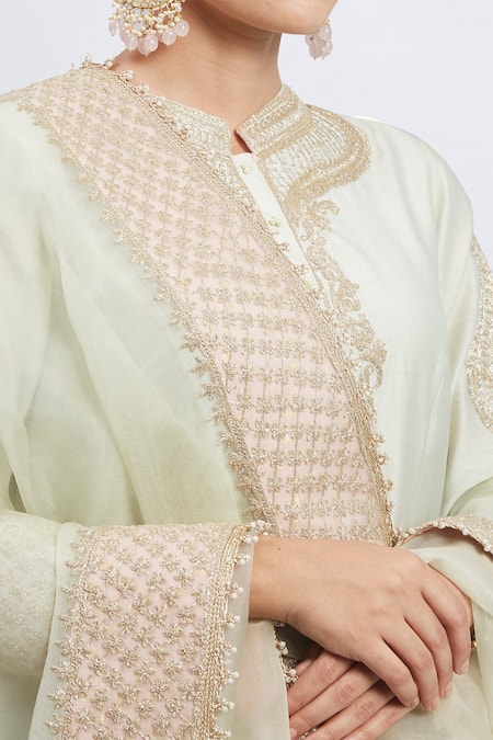 Sheetal Batra Green Kurta Chanderi Salwar - Bamber Satin Dupatta Rahbya Set at Aza Fashions Sheetal Batra_Green Kurta Chanderi Salwar - Bamber Satin Dupatta Rahbya Set_at_Aza_Fashions