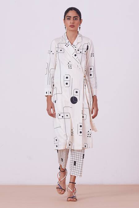 The Summer House Cream Joanna Domino Print Tunic