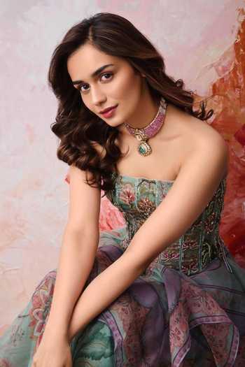 Mahima Mahajan Shakira Embroidered Corset & Printed Organza Lehenga Set 