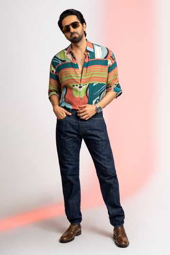 Buy Nautanky Multicolor Cotton Stop And Stare Printed Shirt at Aza Fashions Buy_Nautanky_Multicolor Cotton Stop And Stare Printed Shirt _at_Aza_Fashions