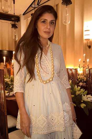 Preevin Mosaic Embroidered Peplum Kurta Sharara Set