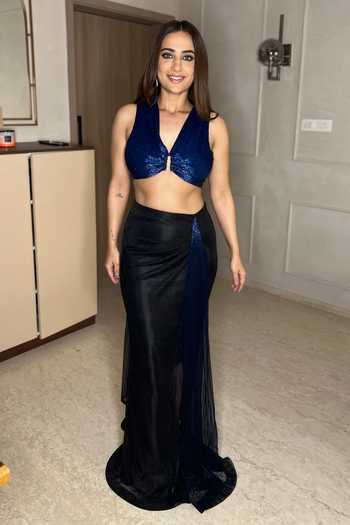 Buy Namrata Joshipura Black Silk, Net Sequins, Embroidery Streaks Pre-draped Hand Saree With Blouse at Aza Fashions Buy_Namrata Joshipura_Black Silk, Net Sequins, Embroidery Streaks Pre-draped Hand Saree With Blouse _at_Aza_Fashions