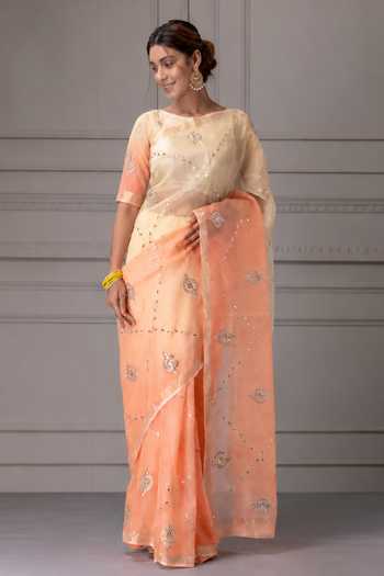 Geroo Jaipur Embroidered Saree With Blouse