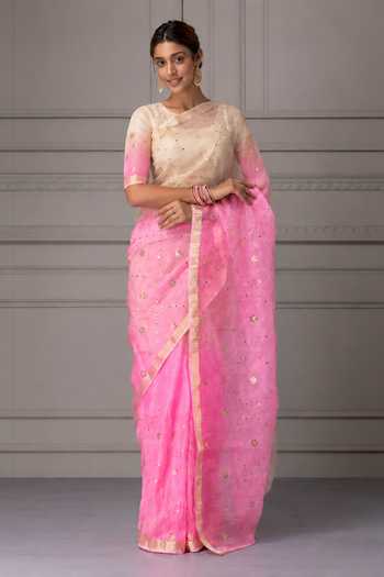 Geroo Jaipur Gota Jaal Work Saree With Blouse