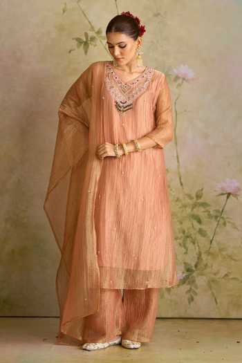 Samyukta Singhania Embroidered Kurta Palazzo Set 