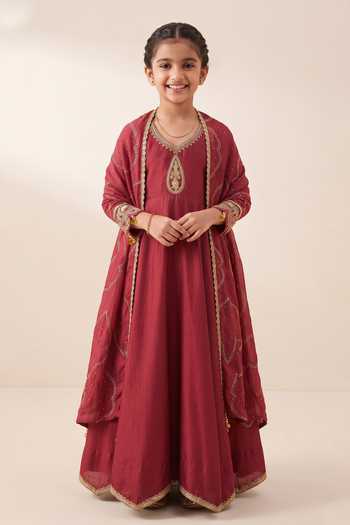 Hirika & Dhruti Zardozi Work Anarkali Set For Kids