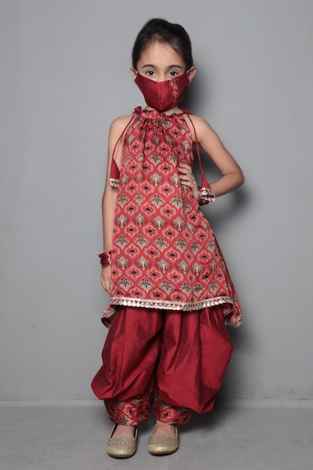 Maaikid Printed Kurta & Dhoti Pant Set 