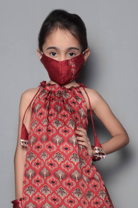 Maaikid Red Modal, , , Printed Kurta And Dhoti Pant Set at Aza Fashions Maaikid_Red Modal, , , Printed Kurta And Dhoti Pant Set _at_Aza_Fashions