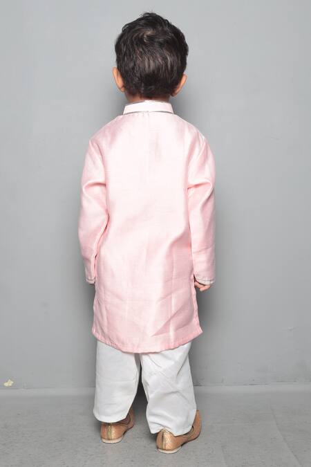 Shop Maaikid Pink Chanderi, Cotton Gota Patti Kurta Set at Aza Fashions Shop_Maaikid_Pink Chanderi, Cotton Gota Patti Kurta Set _at_Aza_Fashions