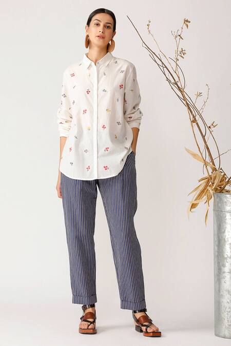 Payal Pratap White Embroidered Shirt Online at Aza Fashions Payal Pratap_White Embroidered Shirt _Online_at_Aza_Fashions