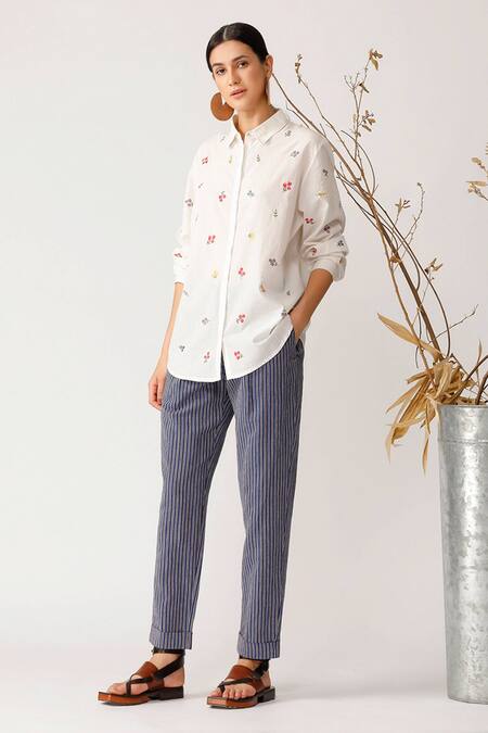 Buy Payal Pratap White Embroidered Shirt Online at Aza Fashions Buy_Payal Pratap_White Embroidered Shirt _Online_at_Aza_Fashions