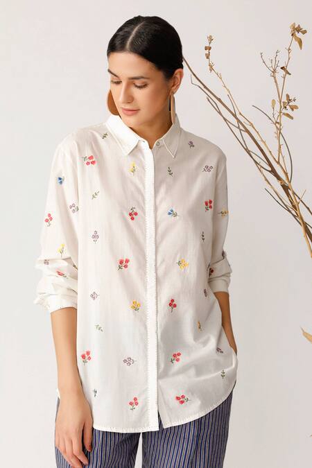 Shop Payal Pratap White Embroidered Shirt Online at Aza Fashions Shop_Payal Pratap_White Embroidered Shirt _Online_at_Aza_Fashions