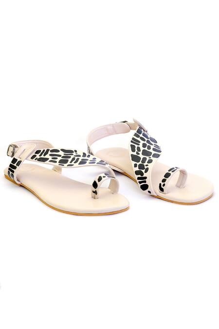 Buy_Shiveen Shiveen_Cream Hand Painted Tapestry Flats_Online_at_Aza_Fashions