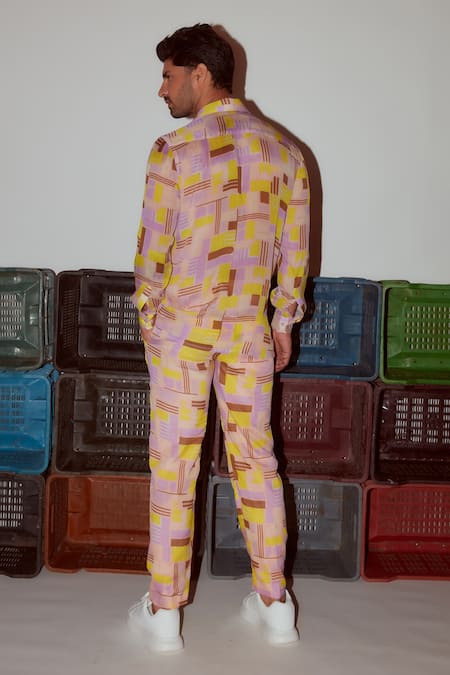 Nirmooha Geometric Print Shirt & Pant Set 