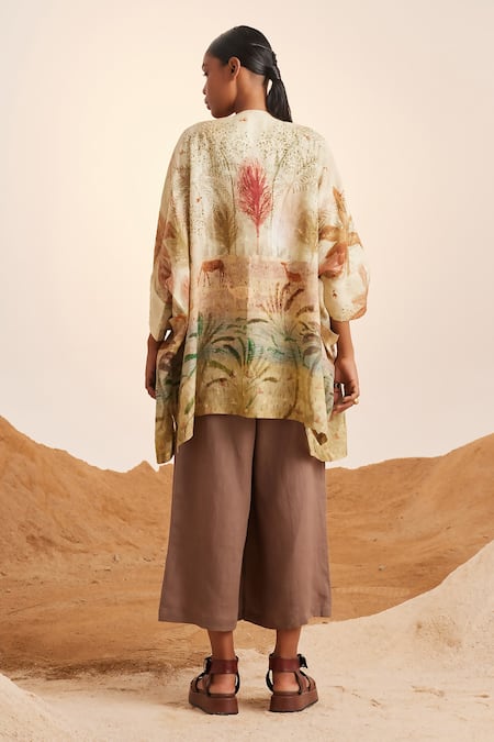 Shop_Cord_Beige Print Woods Open June Cape _at_Aza_Fashions