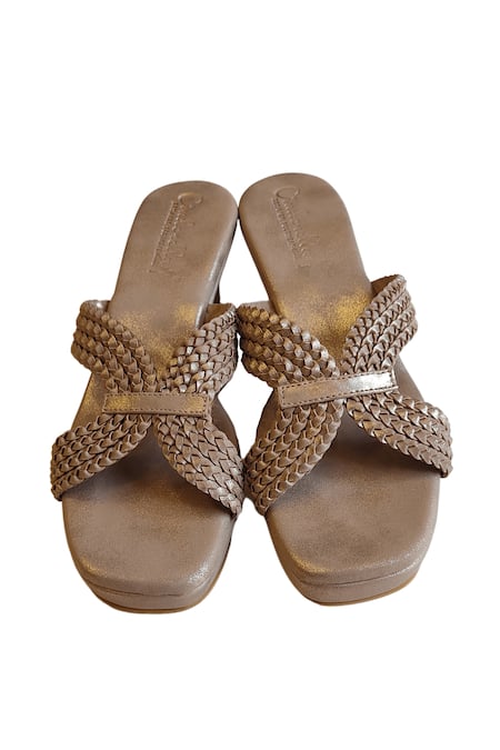 Cinderella By Heena Yusuf Square Toe Wedges 