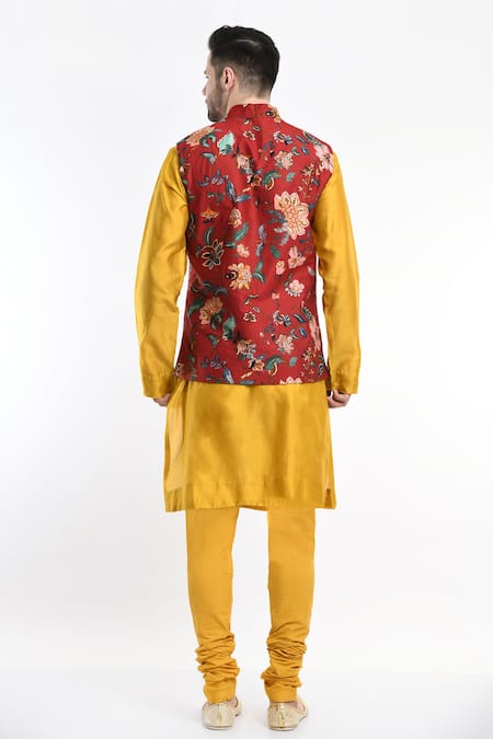 Samant Chauhan Floristry Printed Bundi & Kurta Set 