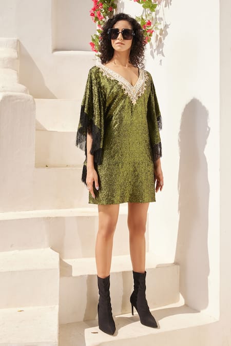 Reynu Taandon Sequin Work Embellished Kaftan 