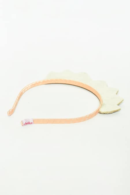 Choko Peach Diamond Crown Headband 