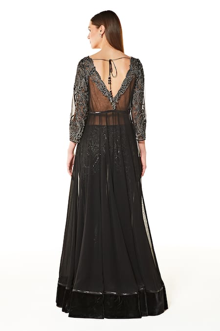 Rabani & Rakha Adah Bodice Embroidered Anarkali & Trouser Set 