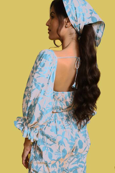 Shop_Aroop Shop India_Beige Silk, Velvet Sweetheart Neck Chiara Floral Print Pant Set _Online_at_Aza_Fashions