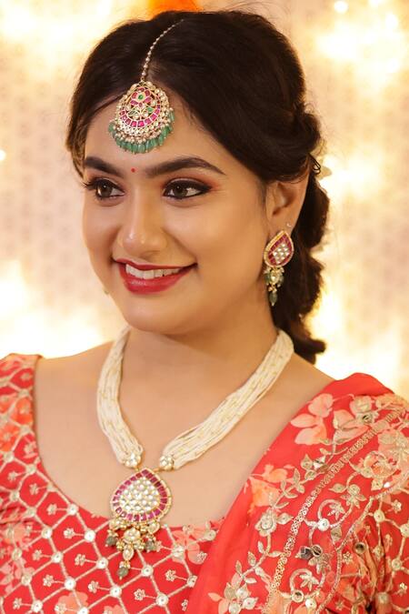 Shop Ishhaara Multi Color Diamonds, Beads Kundan Stone Embellished Necklace Set at Aza Fashions Shop_Ishhaara_Multi Color Diamonds, Beads Kundan Stone Embellished Necklace Set _at_Aza_Fashions