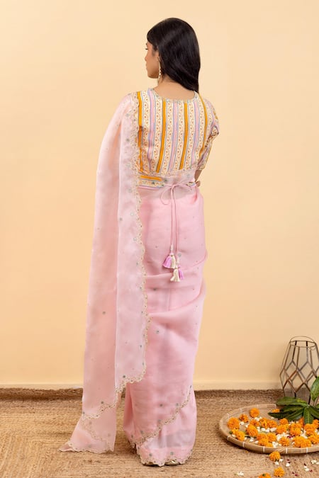 Pita Nila Soha Embroidered Saree With Kira Print Blouse 