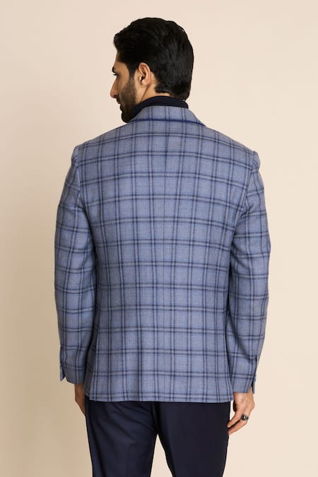 Gargee Designers Checkered Pattern Tweed Blazer 