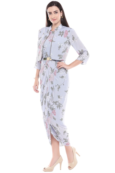 Soup by Sougat Paul Draped Dress with Jacket 
