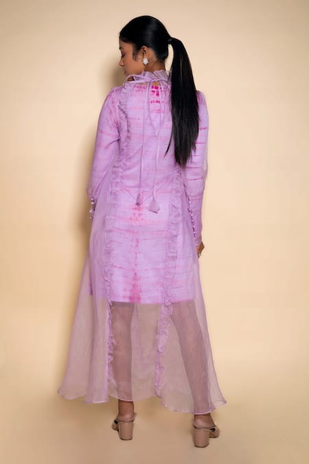 Ranng Label Sheer Overlay & Tie Dye Dress 