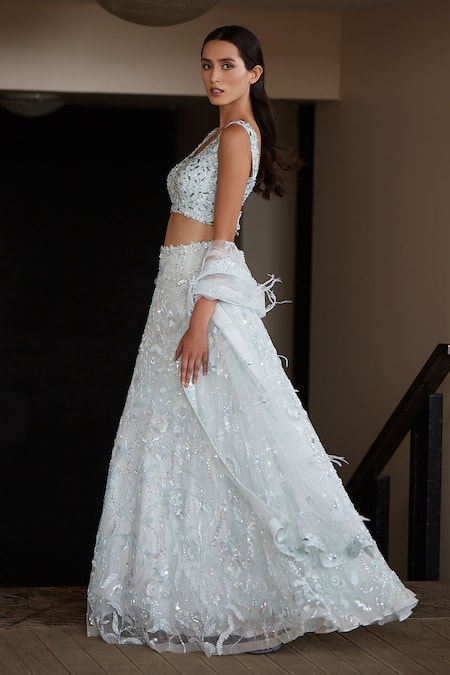 Nadine Dhody Natalia Pearl Embroidered Bridal Lehenga Set 