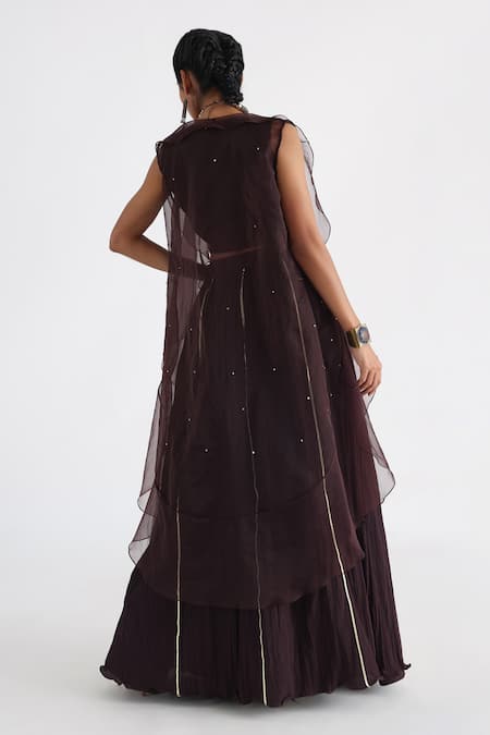 Smriti By Anju Agarwal Sequin Embroidered Jacket & Flared Pant Set 