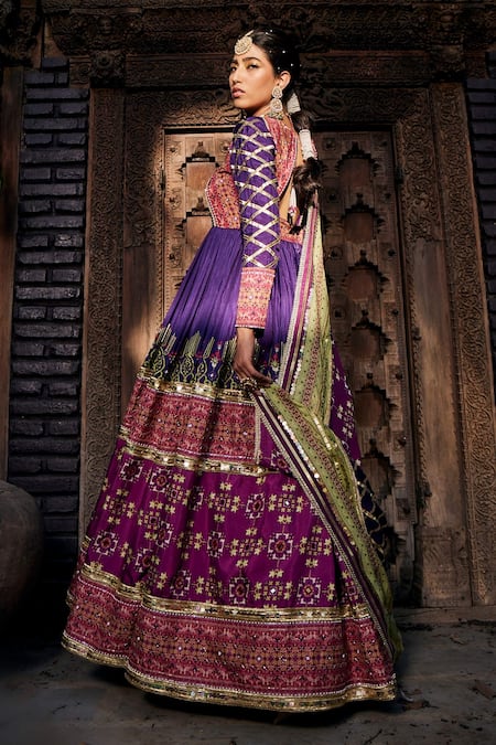The Royaleum Colorblock Anarkali With Dupatta 
