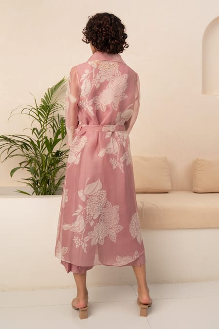 Arcvsh By Pallavi Singh Flower Bouquet Print Jacket With Jumpsuit 