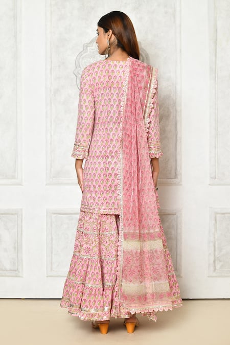 Samyukta Singhania Floral Print Kurta Flared Pant Set 