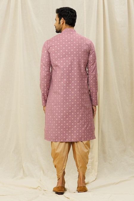 Shop Arihant Rai Sinha Pink Handloom Cotton Digital Print Kurta at Aza Fashions Shop_Arihant Rai Sinha_Pink Handloom Cotton Digital Print Kurta _at_Aza_Fashions