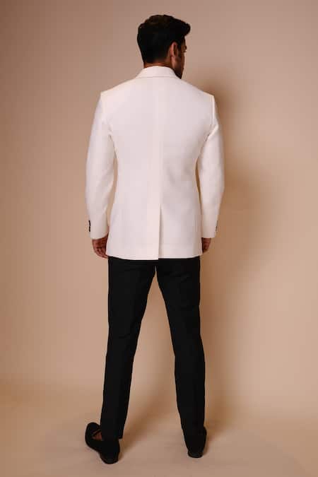 ASOS DESIGN skinny white on white tuxedo suit trousers | ASOS