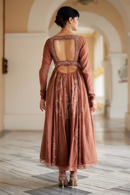 Label Nimbus Hand Embroidered Angrakha Anarkali Set 