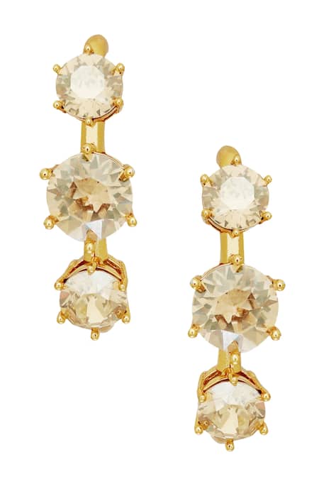 Esme by Aashna Dalmia Gold Plated Stone Embellished Round Shaped Studs 