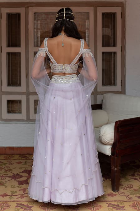 House of Dasmaya Embroidered Blouse & Lehenga Set 